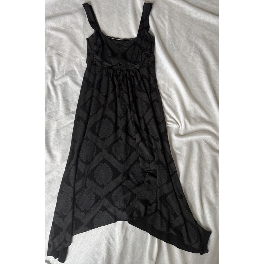 Fresh Produce Womens Gray Black Geometric Diamond Smocked Midi Dress Size S USA